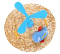 VILLCASE Sombrero de Paja para Mascota Grande Hélice, Gorra Tejida de Paja Transpirable para Perros y Gatos, Accesorio Divertido para Fotos y Protección Solar en Fiestas y Uso Diario