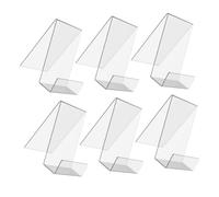 VILLCASE Soporte de Exhibición de Libros Acrílico Transparente 6 Piezas, Atril Organizador Compacto para Oficina y Escuela, Estante Resistente para Libros, Álbumes y Folletos