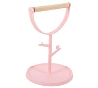 VILLCASE Soporte de Mesa para Percha de Loros Resistente a Mordeduras, Portátil Plástico Rosa, Plataforma de Entrenamiento para Pájaros de Escritorio, Accesorio para Jaulas y Ejercicio