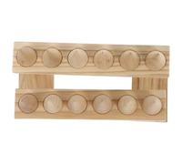 VILLCASE Soporte Decorativo para Anillos de Madera Maciza Expositor de Anillos Cónico de 2 Niveles Capacidad para 12 Piezas Organizador Resistente para Hogar y Mostradores
