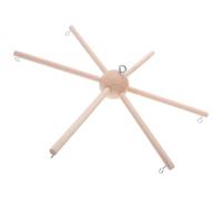 VILLCASE Soporte Para Móvil Infantil De Madera Natural 6 Patas Redondo, Marco Para Carillones De Viento Diy, Colgante Versátil Para Decoración y Habitación De Ñiño, Kit Para Montaje Fácil