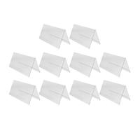 VILLCASE Soporte Transparente para Placas de Escritorio Doble Cara 200X100Mm 10 Unidades Base en V Resistente a Impactos para Oficina Reuniones y Conferencias