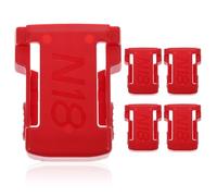 VILLCASE Soportes de Batería 18v para Herramientas Eléctricas, Colgador de Batería Rojo Abs y Pc, Almacenamiento Seguro, Paquete de 5 Unidades para Pared