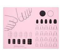 VILLCASE Tapete de Silicona para Manicura 28x21cm, Protector de Mesa Super Flexible Placa de Estampado y Guía de Pegatinas para Uñas Rosa