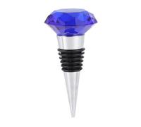 VILLCASE Tapón para Botella de Vino Rojo con Diseño de Cristal Diamante Azul Sellador de Silicona y Metal para Fiestas Bodas y Conservación de Bebidas