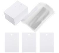 VILLCASE Tarjetas de Cartón Blanco y Paquete de 100 Unidades para Exhibir Pendientes y Aretes, con Agujero para Colgar, Material Rígido para Exhibición en Vitrinas