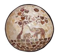 VILLCASE Tazón de Madera Ecológico y Creativo Cuenco de Cáscara de Coco Natural para Almacenar Dulces y Nueces para Sala y Escritorio