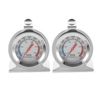 VILLCASE Termómetro de Horno de Acero Inoxidable 2 Piezas, Intervalo 50-300℃, Lectura Instantánea, Adecuado para Barbacoa y Cocina Profesional, Color Plata