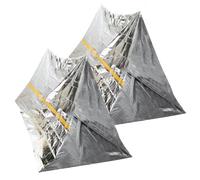 VILLCASE Tienda de Campaña Tubular de Emergencia Plateada, 2 Unidades Desechables Compactas para Camping y Supervivencia, Refugio Ligero para Viajes y Situaciones al Aire Libre