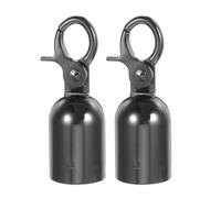 VILLCASE Tope de Cuerda para Catenarias con Gancho de Seguridad de Aleación de Zinc, Resistente y Reutilizable para Barandillas en Aeropuertos, Diseño Elegante Negro, Pack de 2