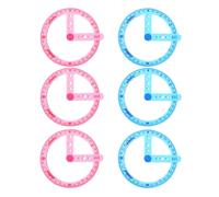 VILLCASE Transportador de Ángulos Circular 360 Grados, 6 Unidades (3 Azul 3 Rosa), Regla Geométrica Profesional Brazo Oscilante para Dibujo Técnico, Oficina y Educación Escolar