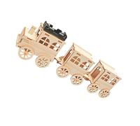 VILLCASE Tren de Madera para Niñas Juguete DIY Educativo sin Pintar Fomenta Imaginación y Pensamiento Lógico Fácil Montaje Compatible con Sistemas de Vías Expandibles