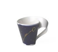 Villeroy & Boch 10-1616-5812 NewWave Stars Asa Elegante Taza con Motivo de Piscis, Porcelana, Apta para lavavajillas, Blanco/Azul, 300 ml