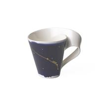 Villeroy & Boch 10-1616-5813 NewWave Stars Asa Elegante Taza con Motivo de Aries, Porcelana, Apta para lavavajillas, Blanco/Azul, 300 ml