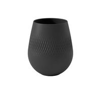 Villeroy & Boch 10-1682-5514 Collier Noir Jarrón Carré No. 2, Porcelana, Negro, Pequeño