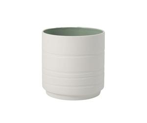 Villeroy & Boch 10-4275-4201 It’S My Home Leaf Elegante Maceta De Porcelana Premium Para Su Espacio, Verde/Blanco (Mineral)