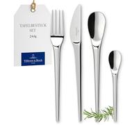 Villeroy & Boch 12-6529-9030 NewMoon Cubertería 24 Piezas, Acero Inoxidable, Apto para lavavajillas,Cubertería | 24 pzs.