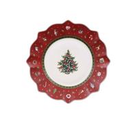 Villeroy & Boch 14-8585-2640 Plato de Desayuno Toy's Delight, para Navidad, 24 cm, Porcelana, Rojo, 24.5x24.5x9.0 cm