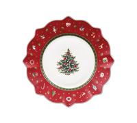 Villeroy & Boch 14-8585-2640 Plato de Desayuno Toy's Delight, para Navidad, 24 cm, Porcelana, Rojo, 24.5x24.5x9.0 cm