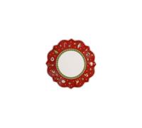 Villeroy & Boch 14-8585-2660 Plato para Pan Toy's Delight, para Navidad, 17 cm, Porcelana, Rojo, Redondo