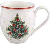 Villeroy & Boch 14-8585-4860 Taza Grande con asa Toy's Delight, Motivo árbol de Navidad, 340 ml, Porcelana, Blanco/Rojo, 1 Unidad (Paquete de 1)