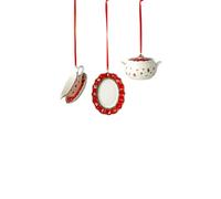 Villeroy & Boch 14-8659-6666 Toys Delight Decoration Ornamente-Juego de 3 Piezas, Porcelana, Blanco, 3x6cm