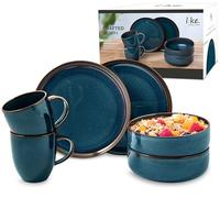 Villeroy & Boch 1951689071 Crafted Denim - Vajilla de desayuno (6 piezas), color azul y marrón
