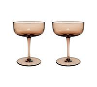 Villeroy & Boch - Juego De 2 Copas De Cava Y Postre Like Clay, Vidrio Coloreado Marrón, Capacidad 100Ml