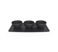 Villeroy & Boch 3 Boles para salsa con bandeja Manufacture Rock negro