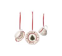 Villeroy & Boch , Toy's Delight Adornos Navideños Blanco y Rojo, Decoración, Navidad, Vajilla, Taza, Plato, Premium Porcelain