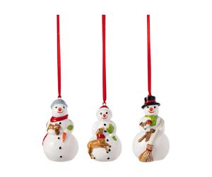 Villeroy & Boch Adornos navideños Nostalgic muñecos de nieve. 3-pack Blanco