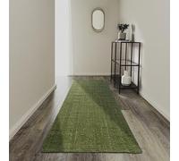 Villeroy & Boch Alfombra de Yute Rosalie - Alfombra de salón Natural Tejida a Mano y respetuosa con el Medio Ambiente - Alfombra Boho para salón, Dormitorio, Comedor - Verde Selva, 80 x 300 cm