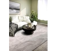 Villeroy & Boch Alfombra Shaggy Leon - Alfombra mullida de pelo largo para salón, color liso, suave y fácil de limpiar, para salón, comedor, dormitorio, habitación de los clientes - gris claro, 80 x