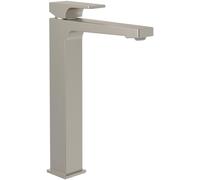 Villeroy & Boch Architectura Square - Grifo de lavabo elevado (con desagüe push-abierto, ahorro de agua, altura de caño 258 mm, rectangular, níquel cepillado mate)
