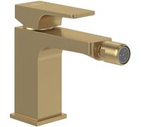 Villeroy & Boch Architectura Square - Grifo monomando para bidé con barra de tracción y cartucho de cerámica, grifo bidé para ahorro de agua, altura de caño 100 mm, rectangular, oro cepillado