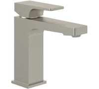 Villeroy & Boch Architectura Square - Grifo para lavabo (con barra de tracción y cartucho de cerámica, ahorro de agua, altura de caño 113 mm, rectangular, níquel cepillado mate)