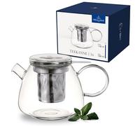 Villeroy & Boch - Artesano Hot&Cold Beverages tetera transparente, apta para lavavajillas y microondas, jarra cafetera para bebidas frías y calientes, capacidad de 1 litro, vidrio de borosilicato