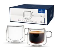 Villeroy & Boch - Artesano Hot&Cold Beverages vaso de café, set de 2 vasos de doble pared para bebidas frías y calientes, 180 ml, vidrio borosilicato, apto para lavavajillas, apto para microondas