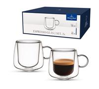 Villeroy & Boch - Artesano Hot&Cold Beverages, vaso para espresso, set de 2 vasos de doble pared para bebidas frías y calientes, 60 ml, vidrio borosilicato, apto para lavavajillas y microondas