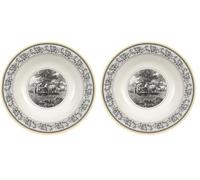 Villeroy & Boch Audun Ferme Ensaladera, Porcelana Premium, Blanco/Gris (Paquete de 2)