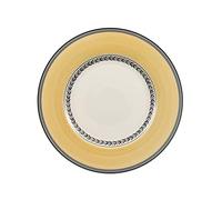 Villeroy & Boch Audun Fleur Plato llano, 27 cm, Porcelana Premium, Blanco/Gris/Amarillo