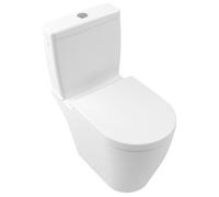 Villeroy & Boch Avento asiento de inodoro, cierre rápido, SoftClose, 374x445x49mm, 9M77C1RW, Color: Blanco piedra