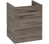 Villeroy & Boch Avento mueble bajo para lavabo, 1 puerta, tope izquierdo, 430x514x384mm, tirador Chrome brillo, A88700RK, Color: roble de piedra