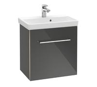 Villeroy & Boch Avento mueble bajo para lavabo, 1 puerta, tope izquierdo, 530x514x384mm, tirador Chrome brillo, A88800VL, Color: Volcano Negro