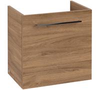 Villeroy & Boch Avento mueble bajo para lavabo, 1 puerta, tope izquierdo, 530x514x384mm, tirador Chrome brillo, A88800RH, Color: Roble de Kansas