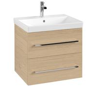 Villeroy & Boch Avento mueble bajo para lavabo, 2 extraíbles, 580x514x484mm, tirador Chrome brillante, A88900VJ, Color: Roble Nórdico