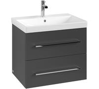 Villeroy & Boch Avento mueble bajo para lavabo, 2 extraíbles, 630x514x484mm, tirador Chrome brillante, A89000VR, Color: grafitos