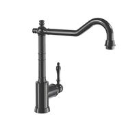 Villeroy & Boch Avia 2.0 grifería de cocina, alta presión, grifo de cocina con cartucho de cerámica y radio de giro de 360°, grifo de fregadero de bajo consumo, altura del caño 235 mm, antracita