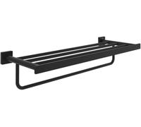 Villeroy & Boch Bandeja para toallas Elements Striking, toallero con estante para montaje en pared, estante de toallas con barra, longitud 595 mm, rectangular, Negro mate