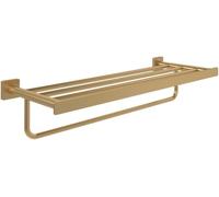 Villeroy & Boch Bandeja para toallas Elements Striking, toallero con estante para montaje en pared, estante de toallas con barra, longitud 595 mm, rectangular, Oro cepillado